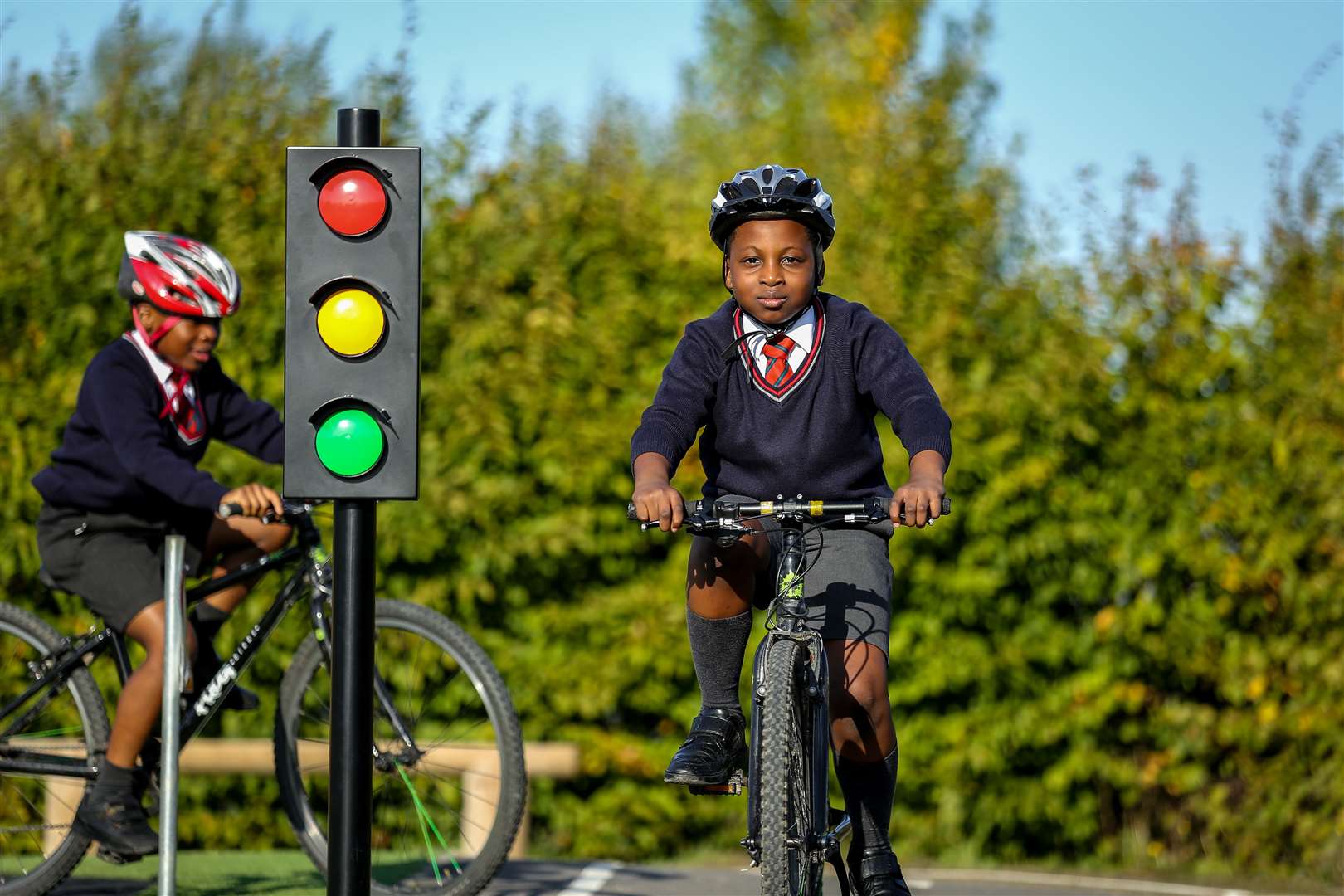 St Johns School using the Learn to Ride area. Picture supplied by: Cyclopark Charity Trust