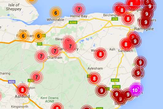 Air pollution forecast for Sunday April 3. Picture: Defra