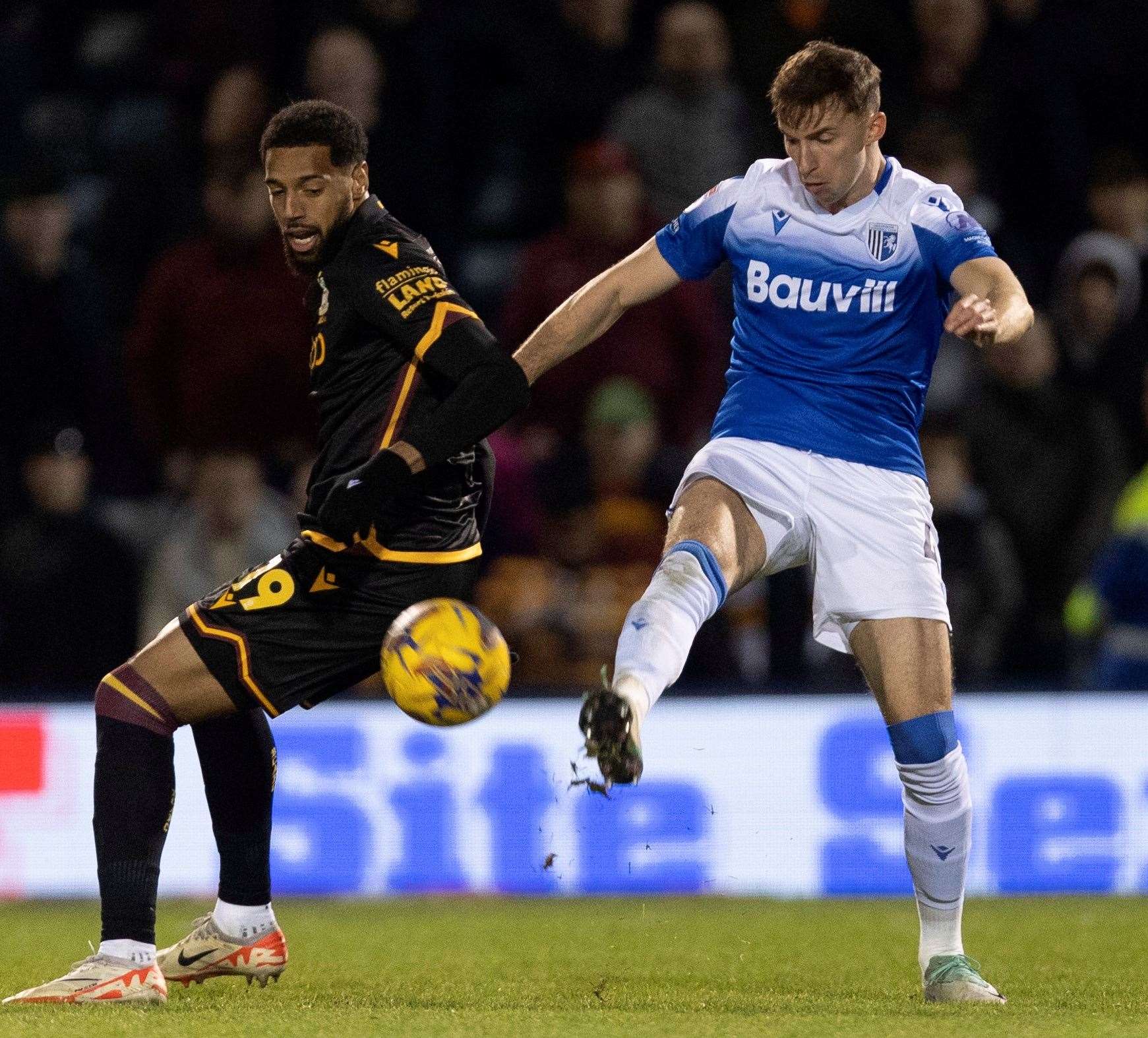 Oli Hawkins made his return from injury at home to Bradford City at Priestfield Stadium Picture: @Julian_KPI