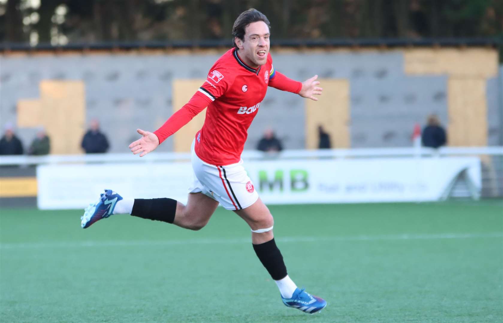 Midfielder Jack Evans – the Chatham captain scored with a stunning free-kick on his 150th club appearance. Picture: Max English (@max_ePhotos)