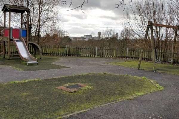 The playground looks a bit forlorn.