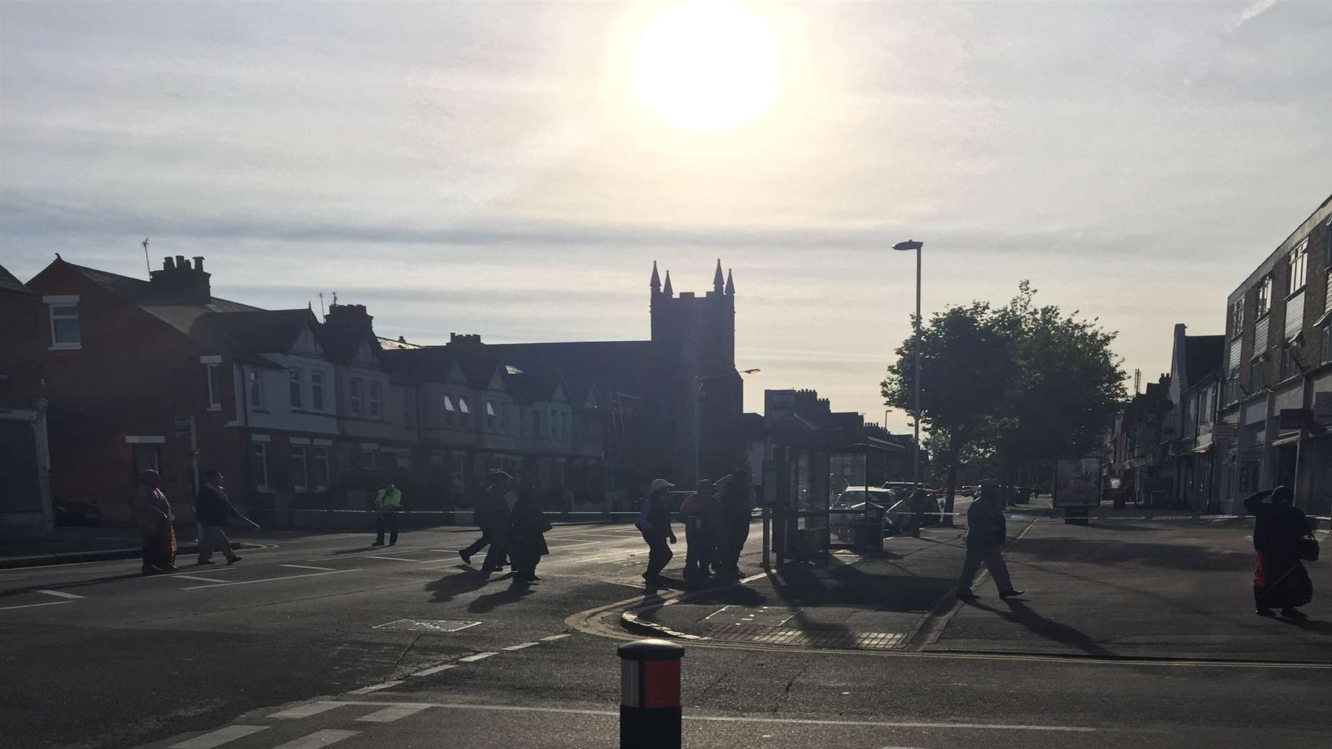 The scene of the crash in Cheriton High Street