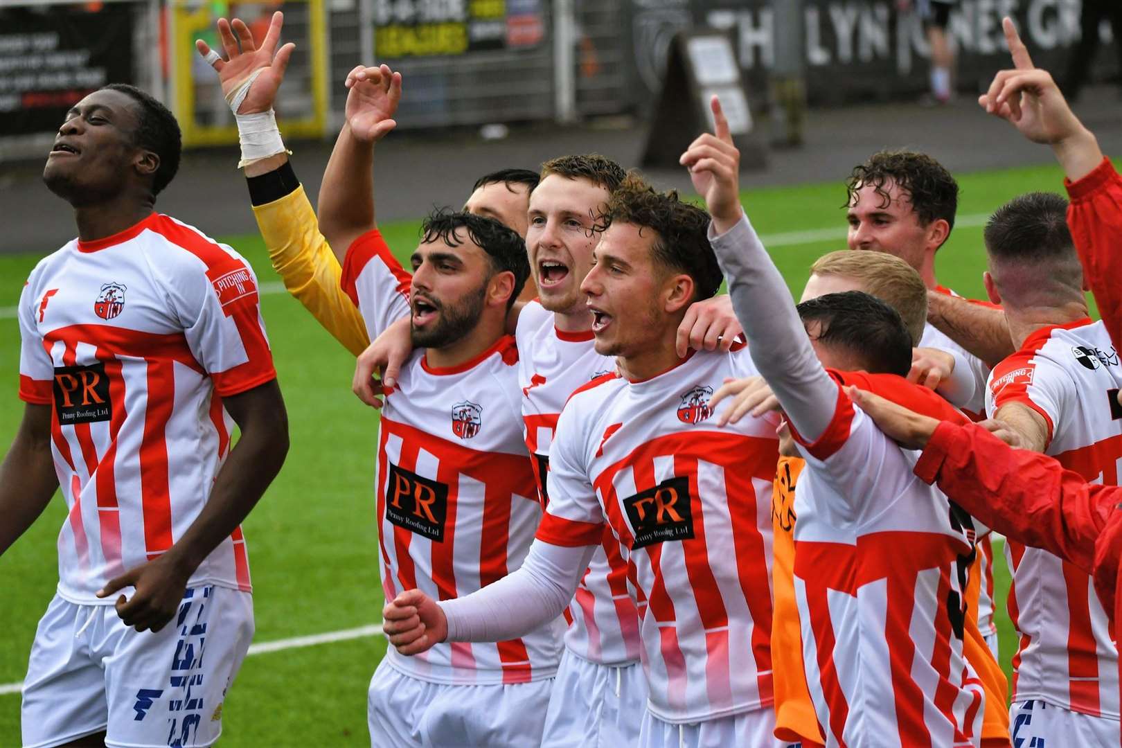 Sheppey's history-makers celebrate the win over Merthyr Town Picture: Marc Richards