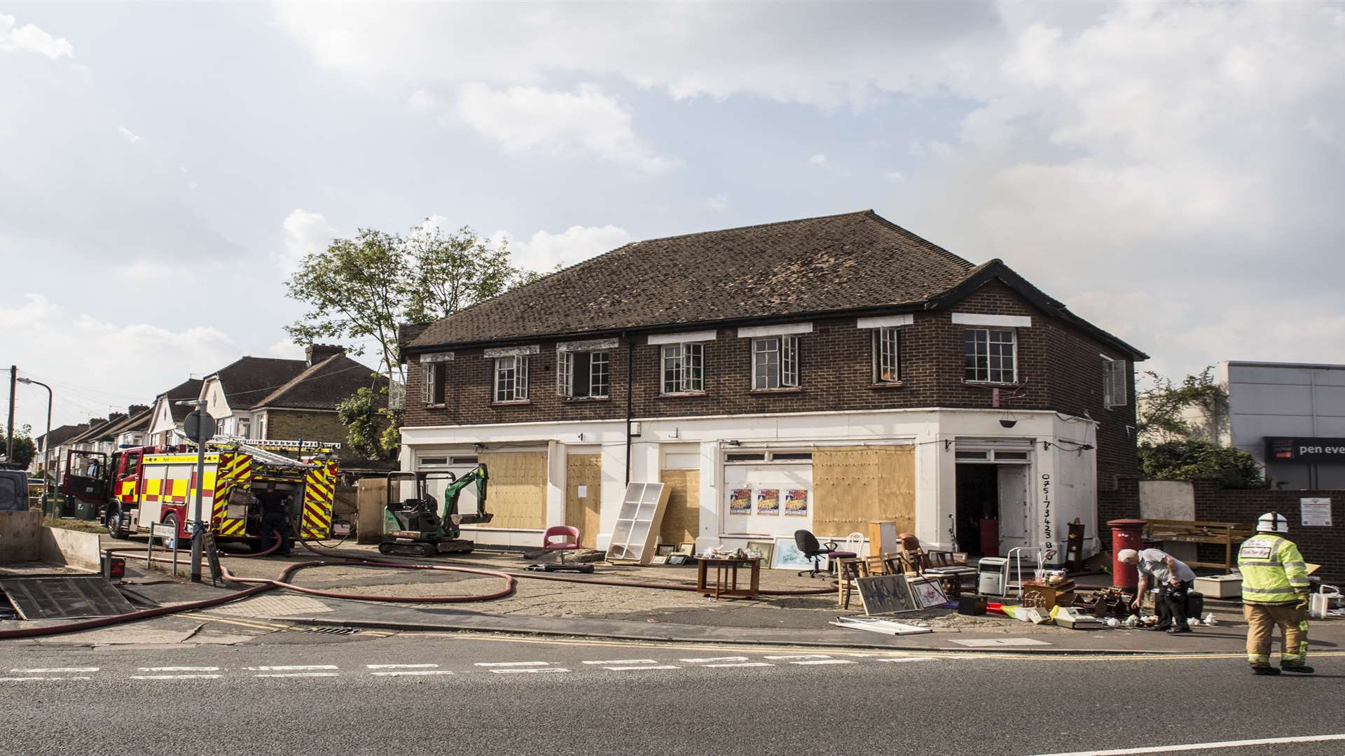 Fire crews at the scene of blaze behind Tesco Express in Loose Road. Picture: Kent Fire and Rescue Service