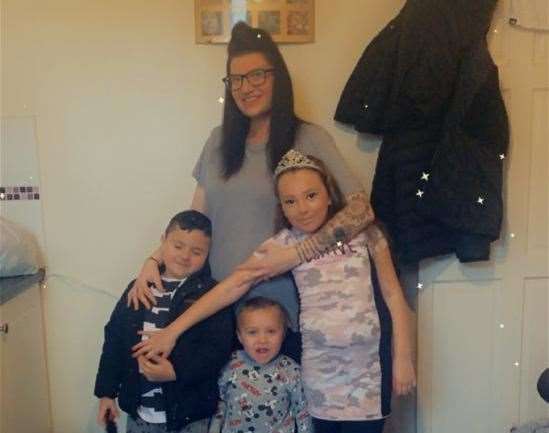 Mum Gemma McDonald with John Junior, seven, Ivy, 10, and Freddie, four