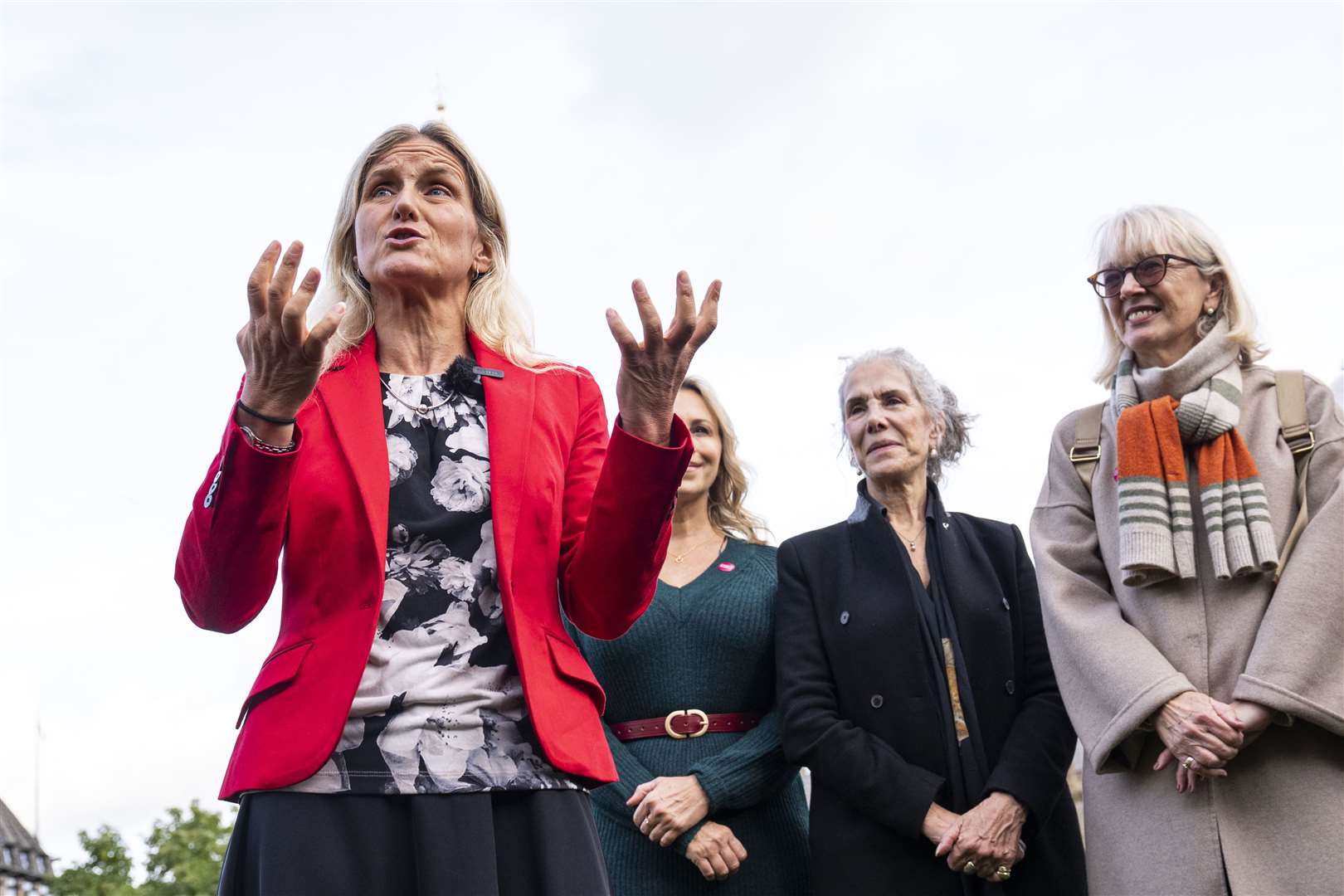 Labour MP Kim Leadbeater joins terminally ill advocates, bereaved families, and campaigners for a photocall outside the House of Parliament, London.