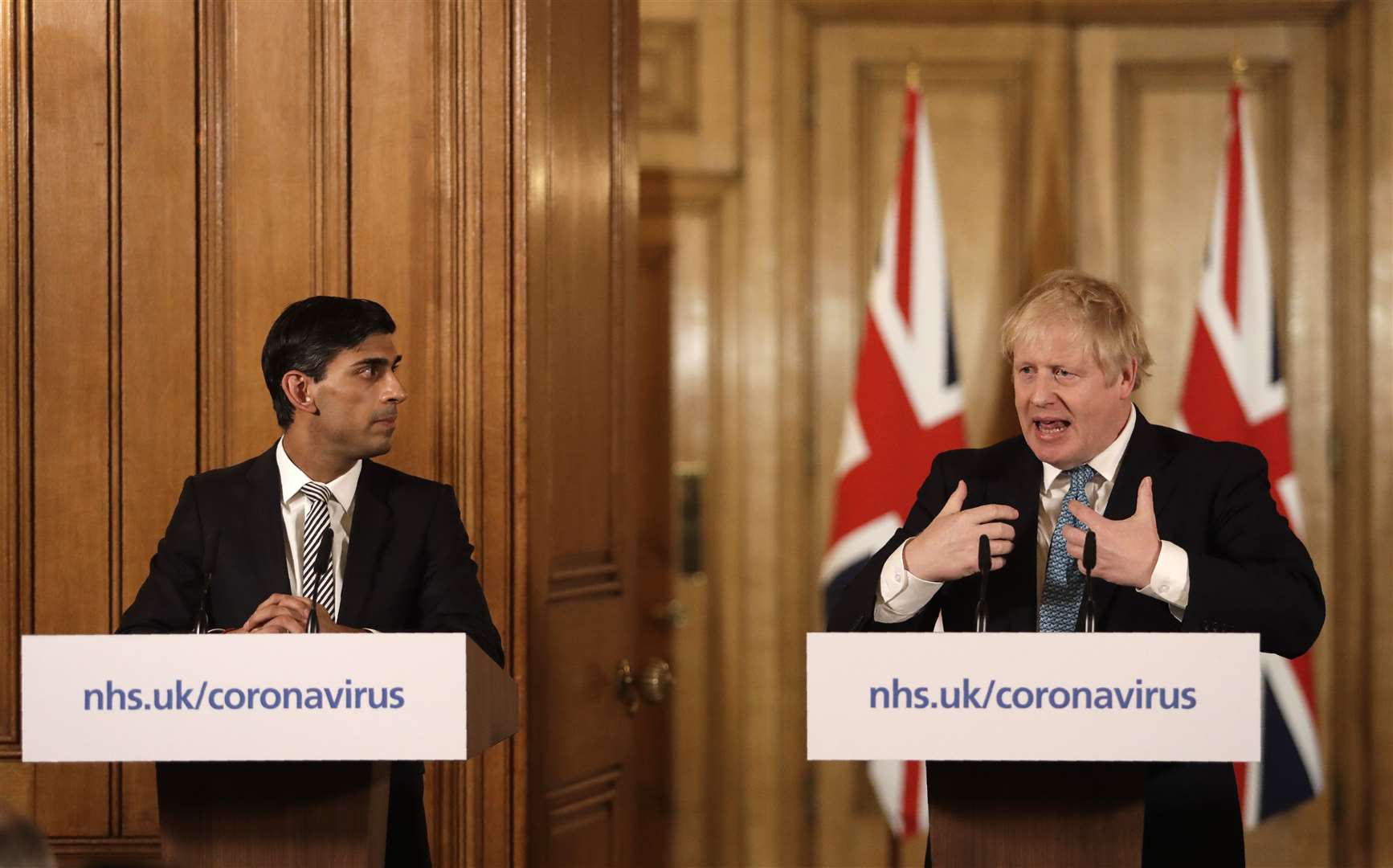 On March 17, Mr Johnson was joined by Chancellor Rishi Sunak to reveal support plans for the economy during the pandemic. He may already have been infected at this stage. (Matt Dunham/PA)