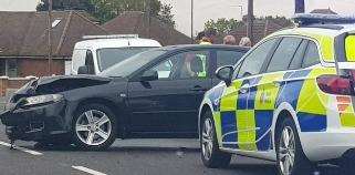 A car crashed into a wall near Hempstead Valley @Media999E @EastKent999vids