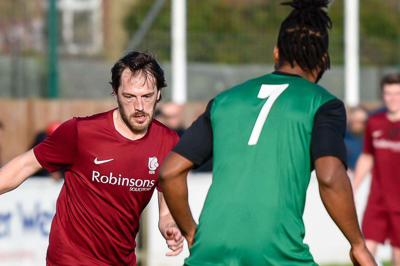 Danny Lawrence playing for Canterbury City in their FA Vase semi-final against Cray Valley. Picture: Alan Langley