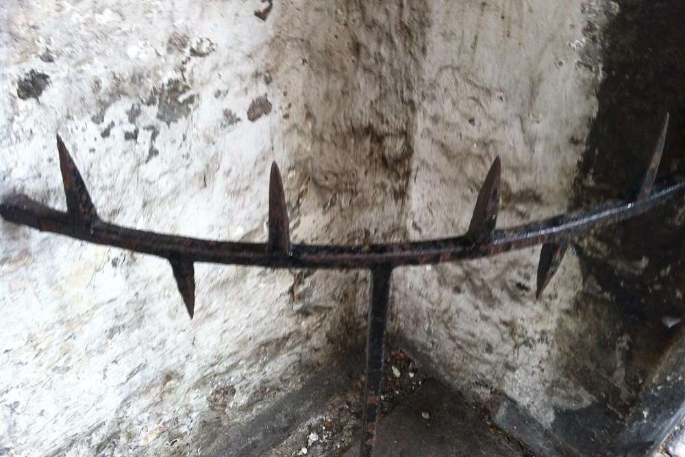 The remaining metal spike fence, similar to one Yvonne was impaled on