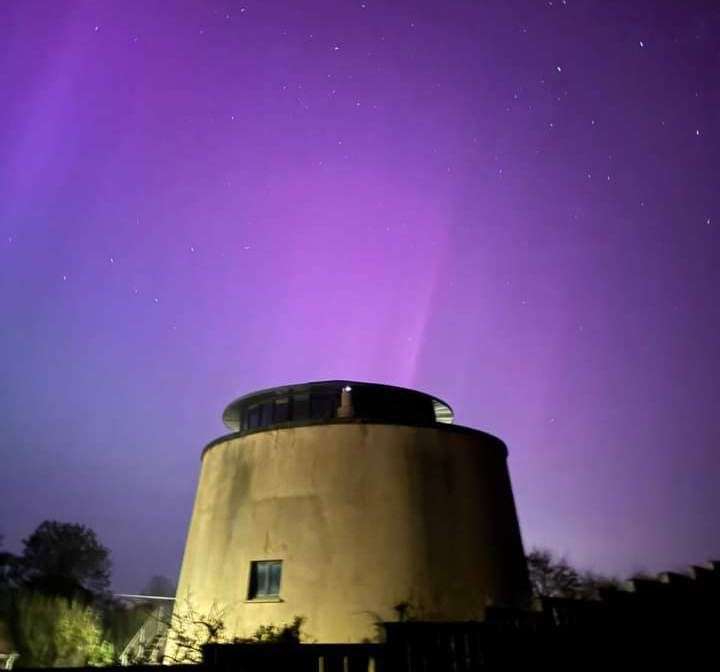 The Northern Lights over the Martello Tower in Dymchurch. Picture: Guy Ruddy