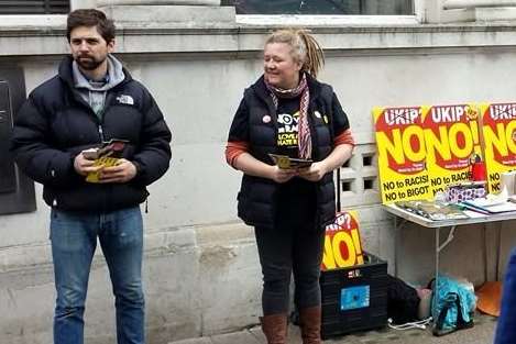 "Edward" campaigning for Thanet Stand Up to Ukip. Picture: Thanet Stand Up to Ukip