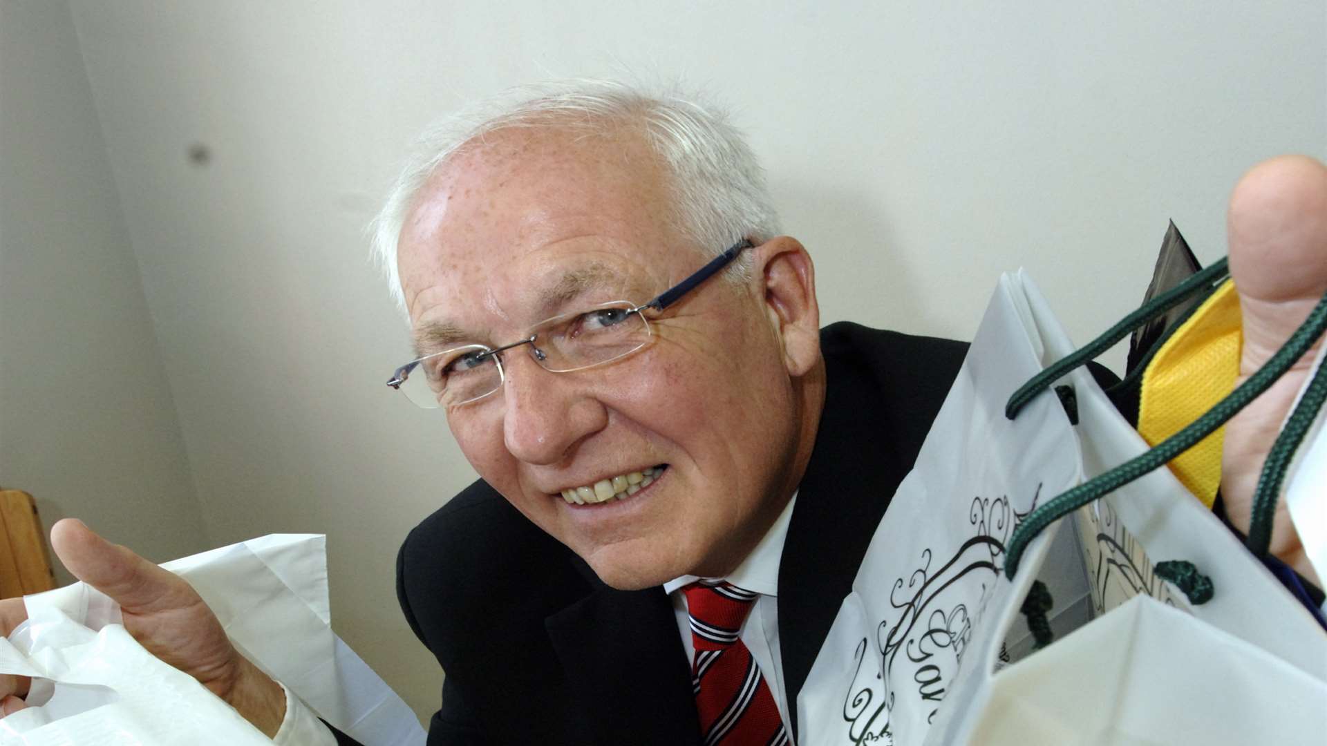 Bill with biodegradable carrier bags as part of the Bin the Bag campaign