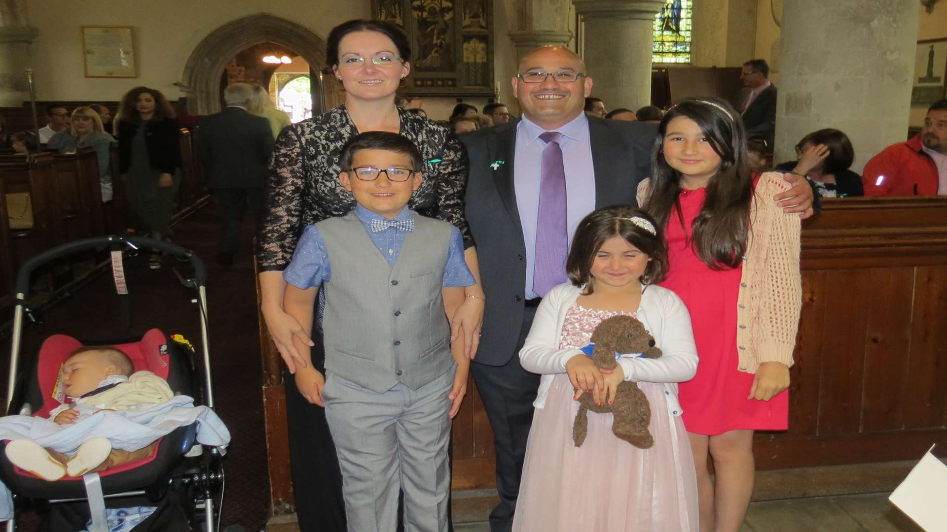 Samantha and Donda Michaelas with children Sophia, 11, Pedro, nine, Nikki, six, and Alexander, nine months. Donda was on Blind Date but turned down fame and fortune to stay in Marino's chippy, Bearsted