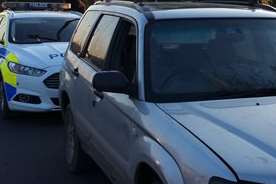 Kent Police officers investigating hare coursing seize car Picture: Kent Police