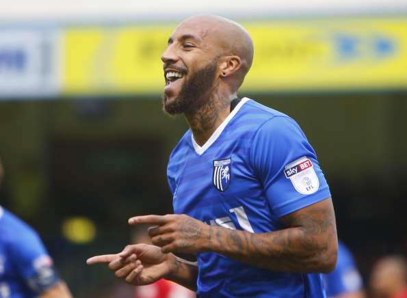 Josh Parker celebrates putting Gills ahead. Picture: Andy Jones