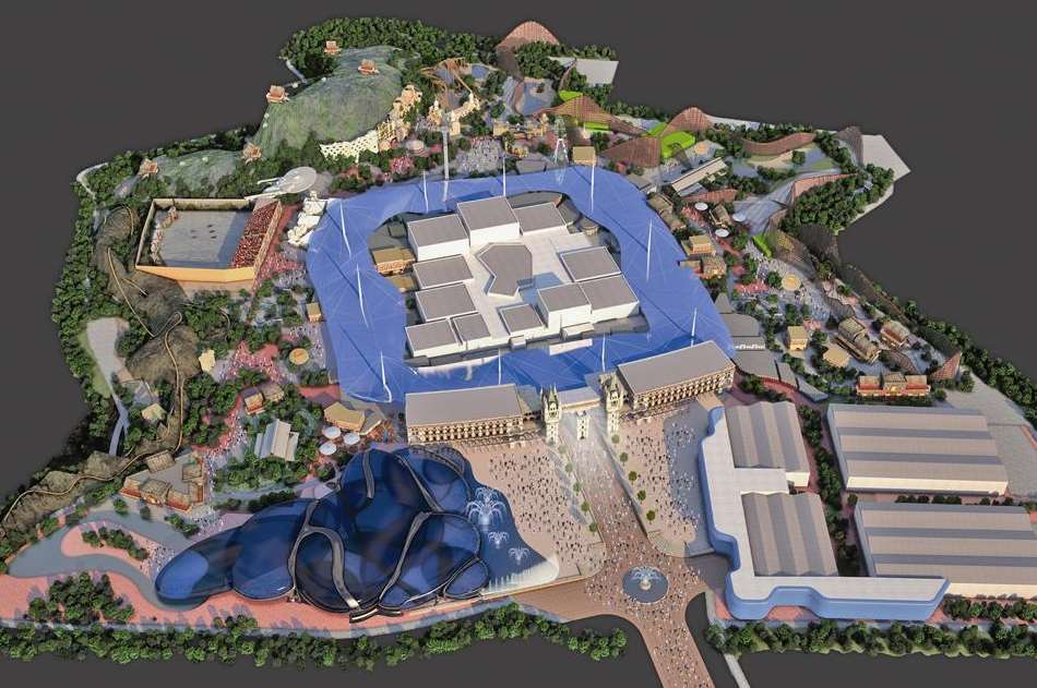 Computer-generated image showing what Paramount Park could look like on the Swanscombe Peninsula