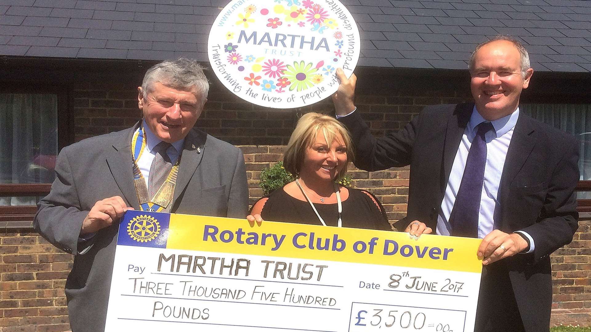 John Wiggell MBE with Kerry Rubins and George White of Martha Trust