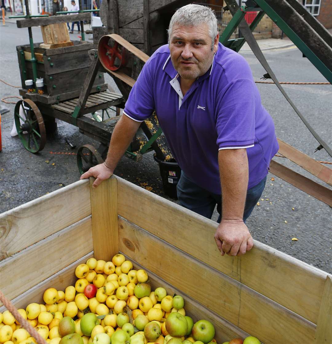 Chris Jackson with his 1850s cider press at last year's event Picture: Andy Jones