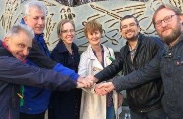 District councillors John Wing, Doug Wade, Georgina Treloar, Lesley Whybrow, Tim Prater and Gary Fuller on Princes Parade. Picture: Tim Prater