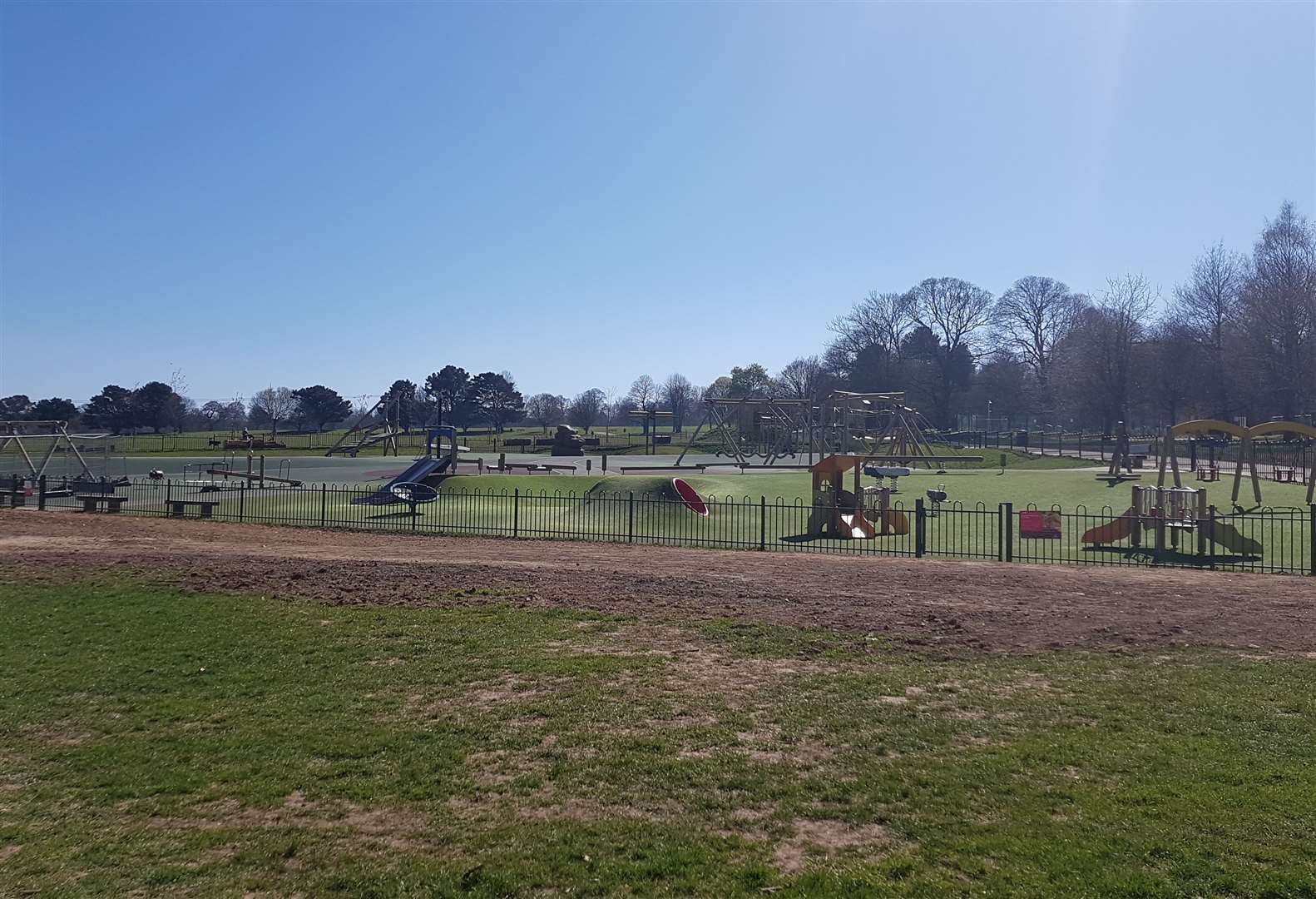 Mote Park in Maidstone was virtually deserted