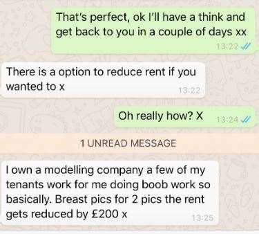 The shocking text exchange. Picture: Georgia Linehan/ Twitter @georgialinehan