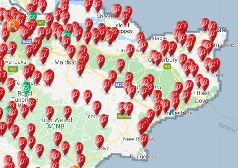 Power cuts are widespread across the county. Picture: UKPN