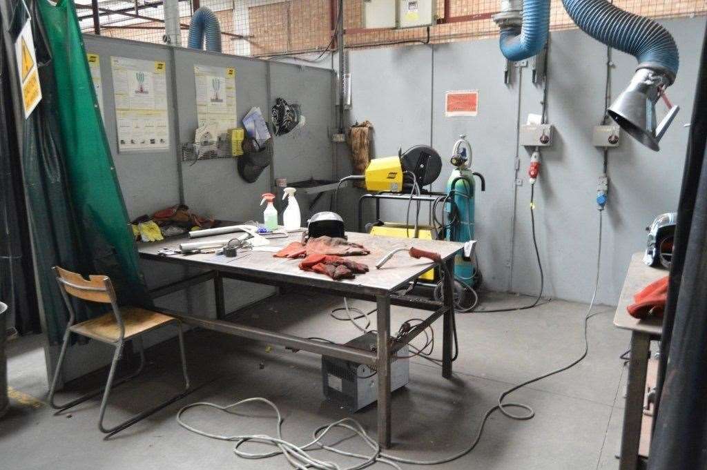 The engineering workshop at Swaleside Prison