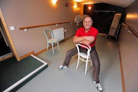 Derek Friday shows off the extension work at the Sheppey Little Theatre which has recently been finished