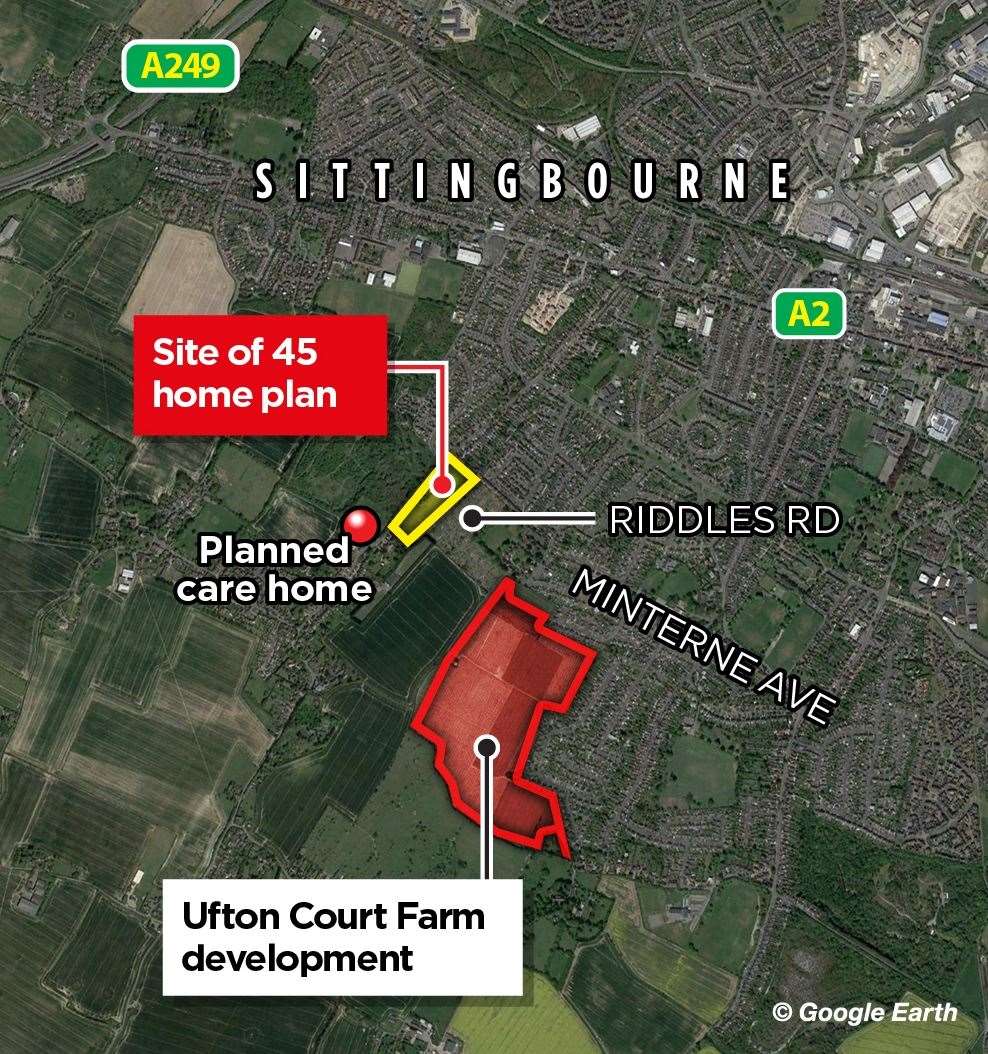 It is near the Ufton Court Farm development and an application for a new care home