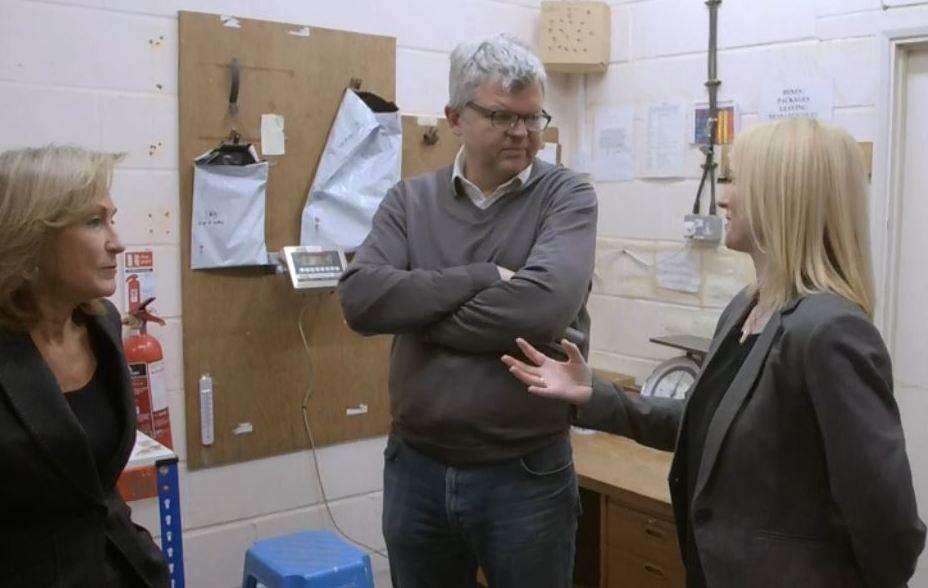 Barton marine CEO Suzanne Balustone with Panorama presenter Adrian Chiles and MP Rosie Duffield. Picture: BBC