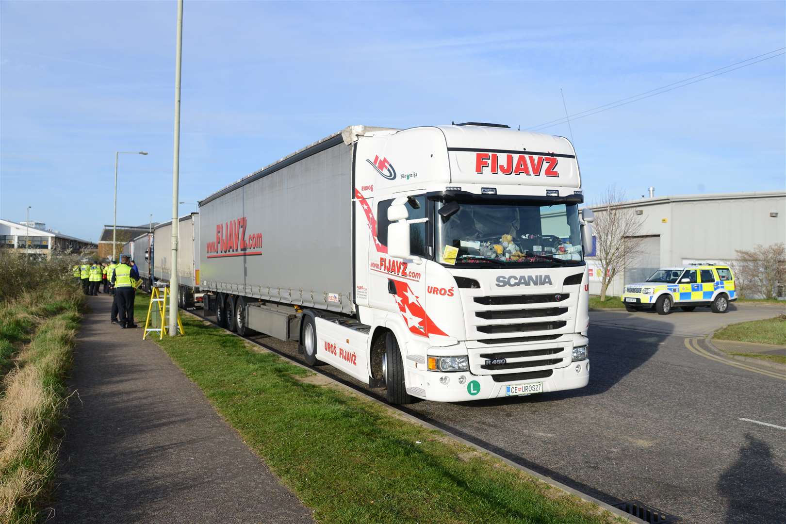 Lorries illegally parked on Ashford industrial estates Orbital Park, Ashford