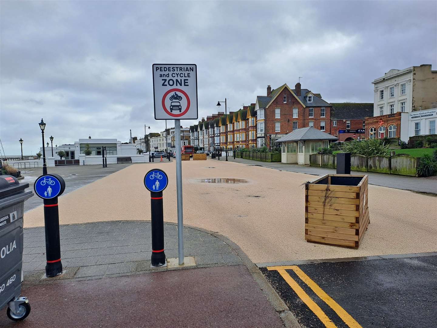 The new plaza is the result of a controversial pedestrianisation project in Herne Bay