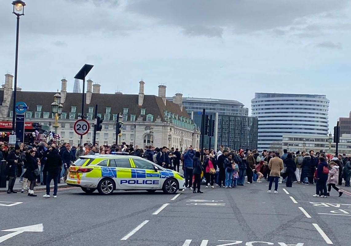 The scene on Westminster Bridge following a stabbing on Sunday morning (Zhanna Manukyan/PA)