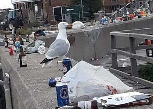 Rubbish left on Whitstable's beach by visitors has been a growing concern. Picture: Brandon Cordery