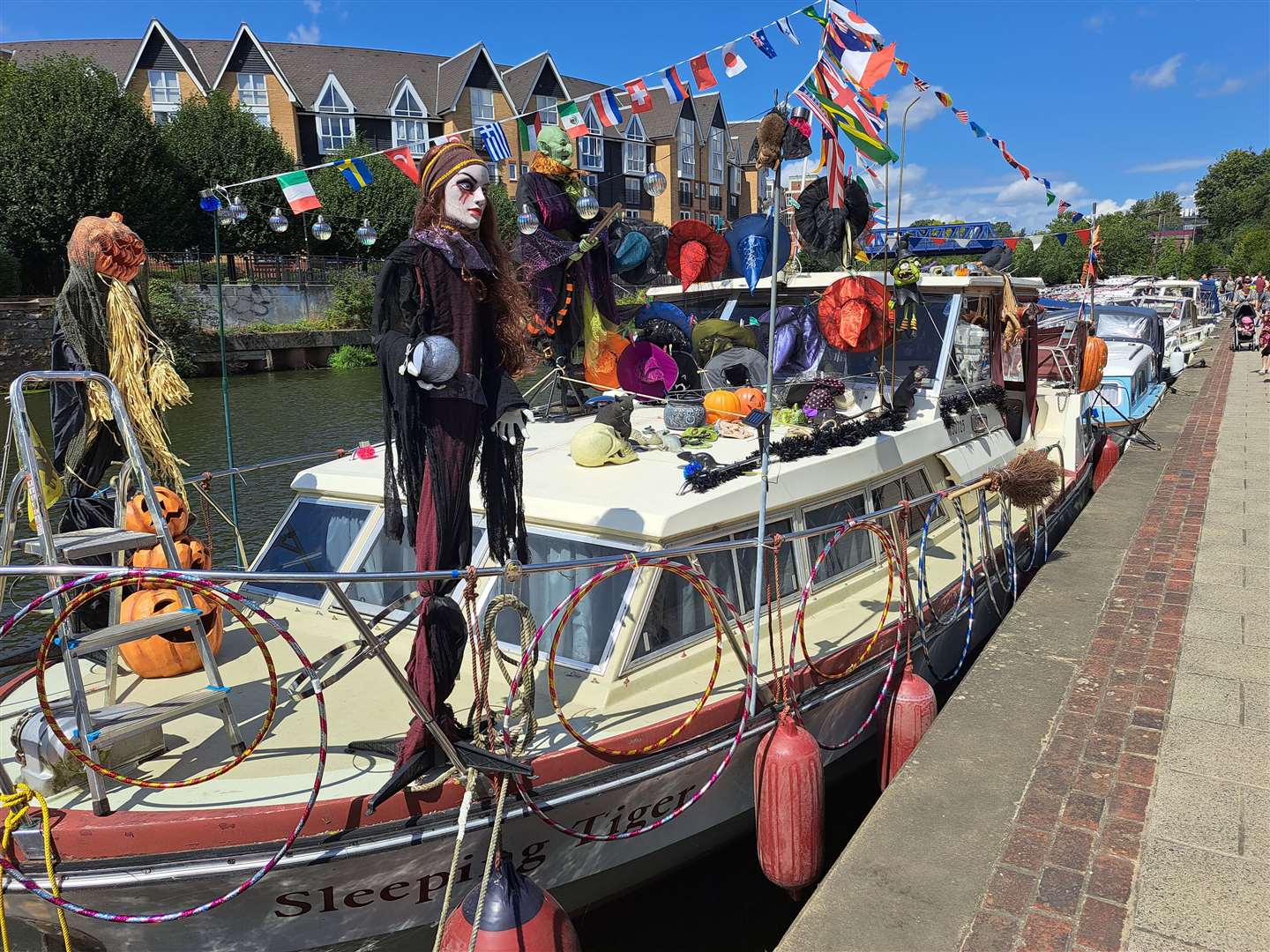 Scores of boats line the river - some of them a bit spooky