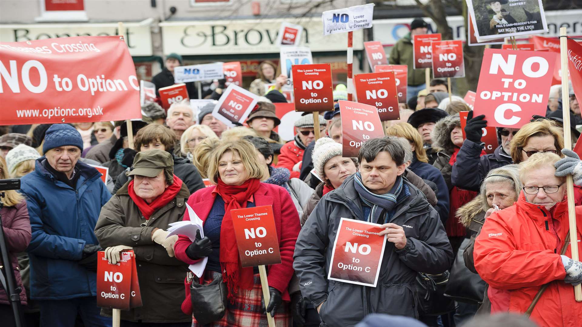 Protestors against plans to build a Lower Thames Crossing east of Gravesend