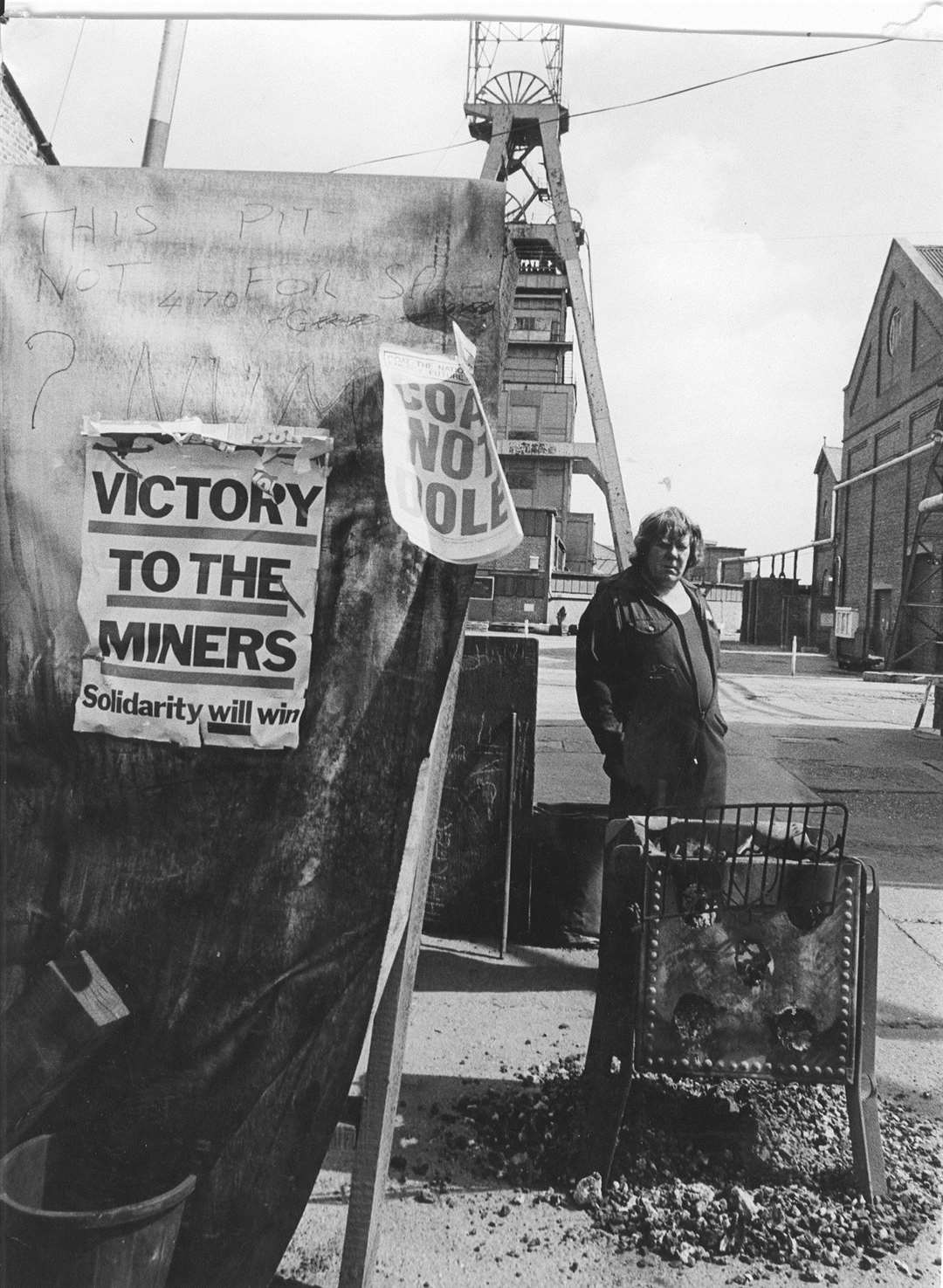 Snowdown Colliery miners during the strike of 1984