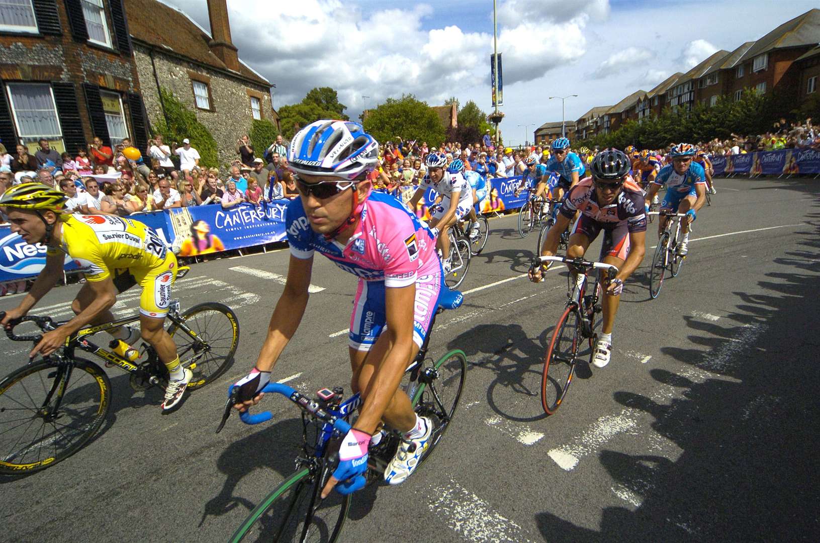 Riders make their way around Wincheap roundabout