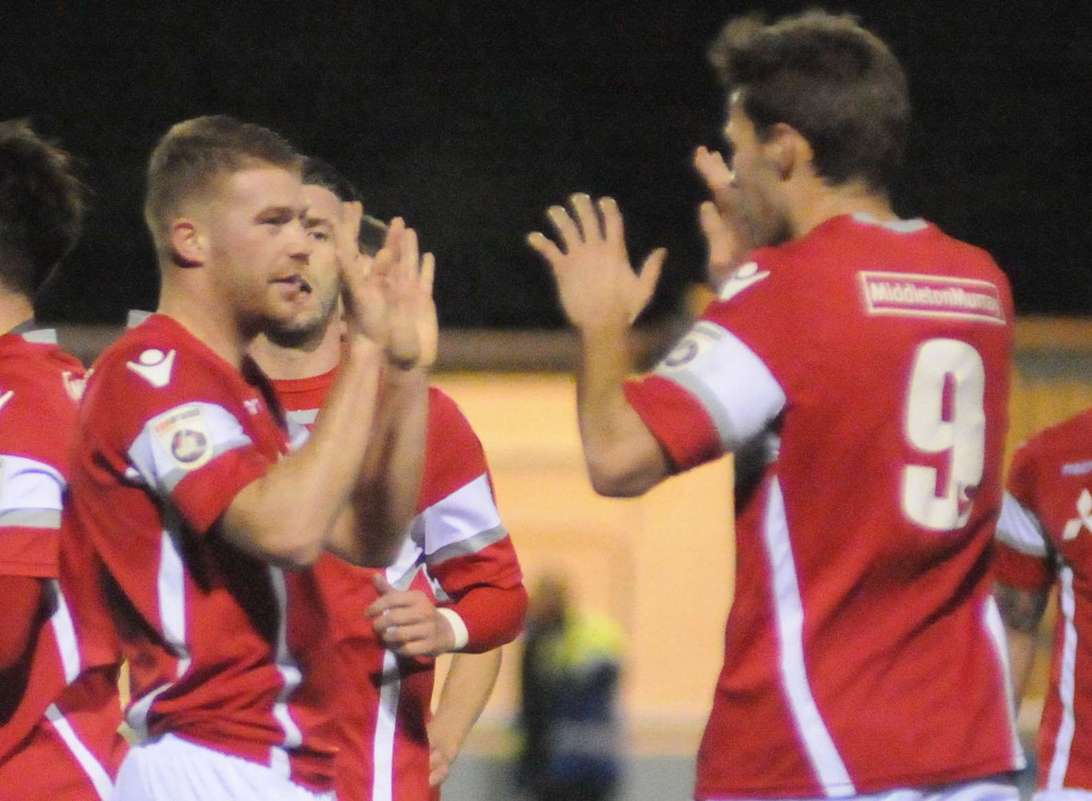 Alex Osborn celebrates scoring against Maidstone in the Kent Senior Cup Picture: Steve Crispe