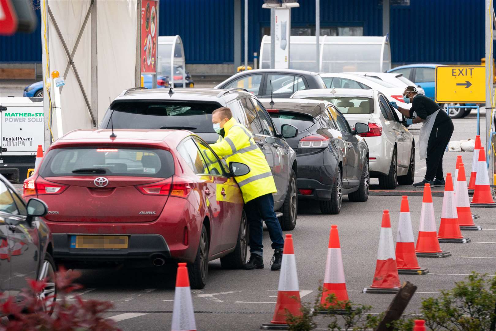 One NHS testing facility has been test up in an Ikea car park in Wembley, north London (Aaron Chown/PA)