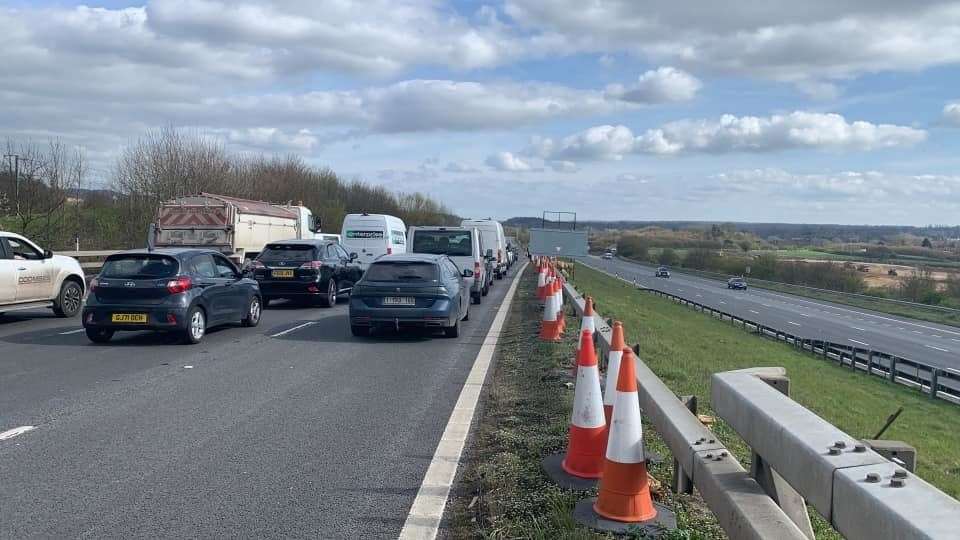 The current scene on the M20 coastbound. Photo: Jamie Kohler