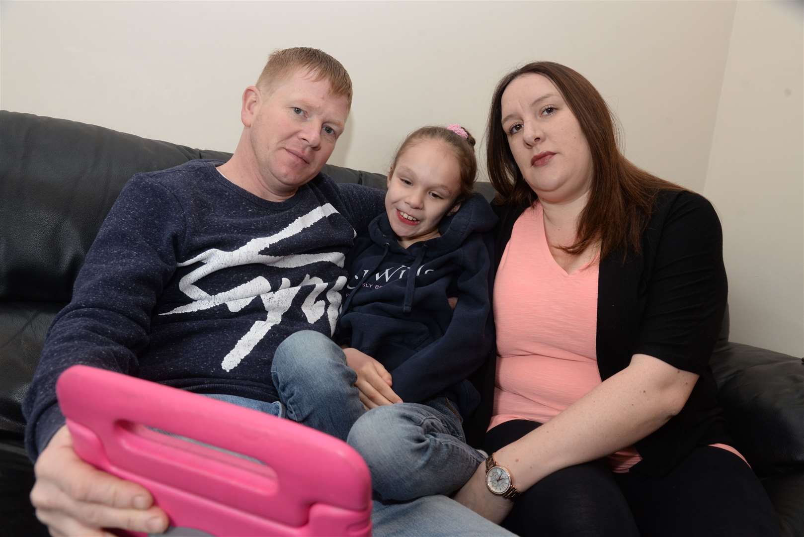 Lee Moore and Emma Appleby and daughter and Teagan of Aylesham when they were campaigning for legal access to cannabis medication