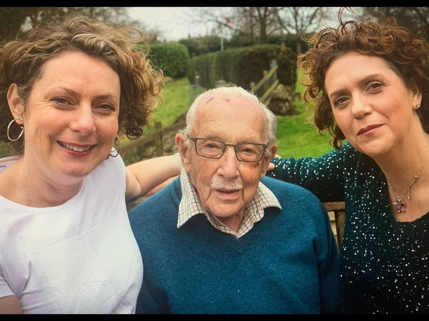 Capt Moore with his two daughters Lucy and Hannah