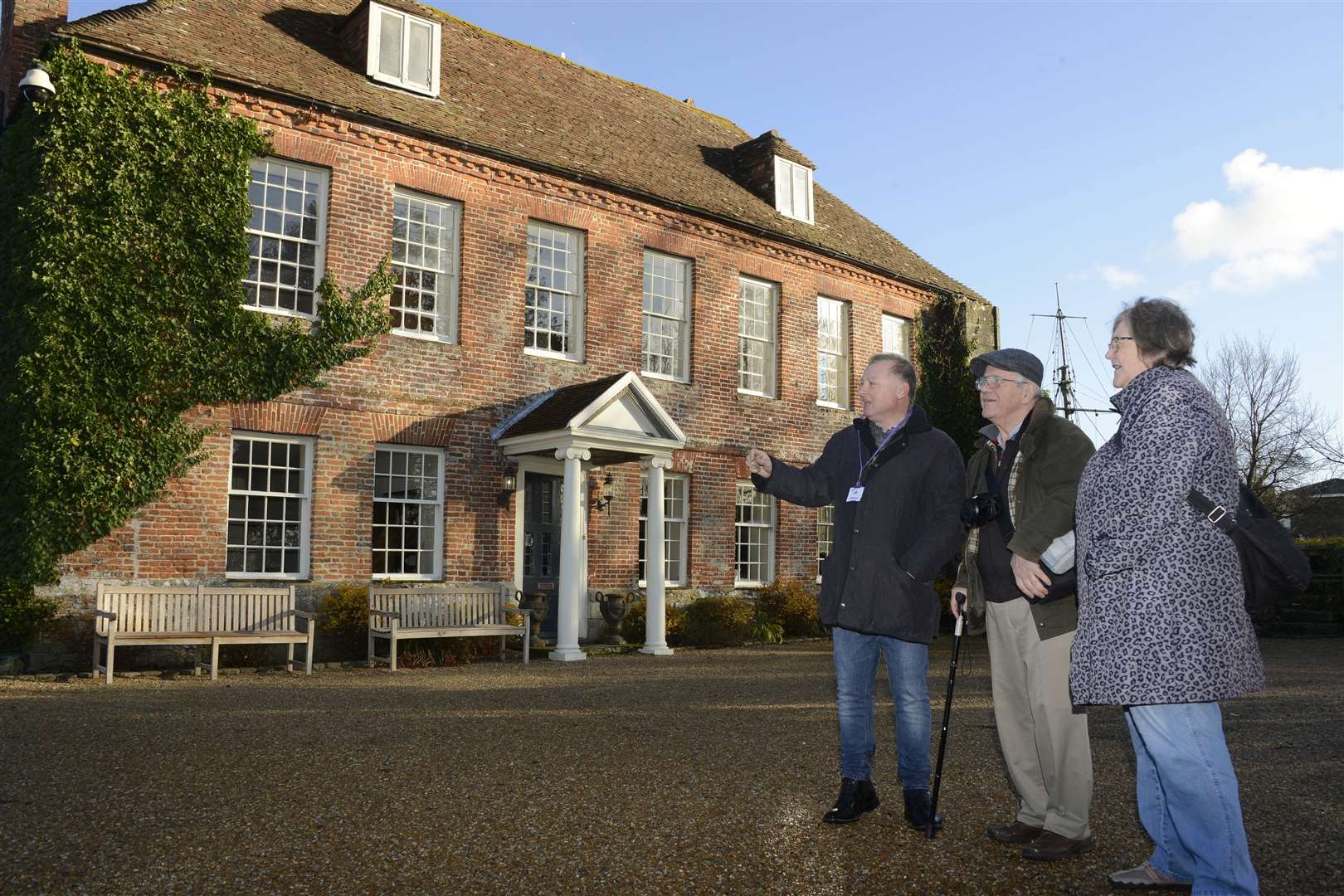 Richard Piper, from strategic development at FHDC, meets visitors Peter and Michele Brun at a recent open day at Westenhanger Castle. Picture: Paul Amos