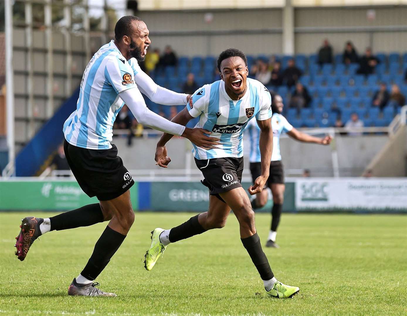 Delight for Raphe Brown after giving Maidstone the lead at Farnborough. Picture: Helen Cooper