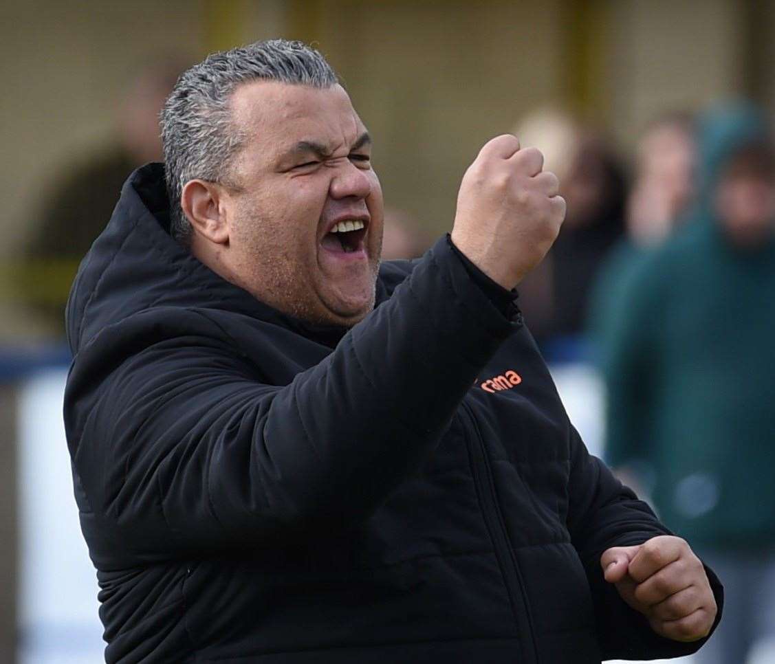 Hakan Hayrettin - will bring his Dulwich Hamlet team to Princes Park in the FA Trophy this weekend. Picture: Steve Terrell