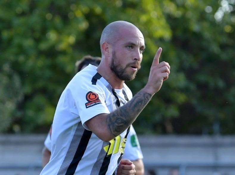 Samir Carruthers - got the only goal as Dartford won 1-0 at Erith Town in the Velocity Cup on Tuesday. Picture: Keith Gillard