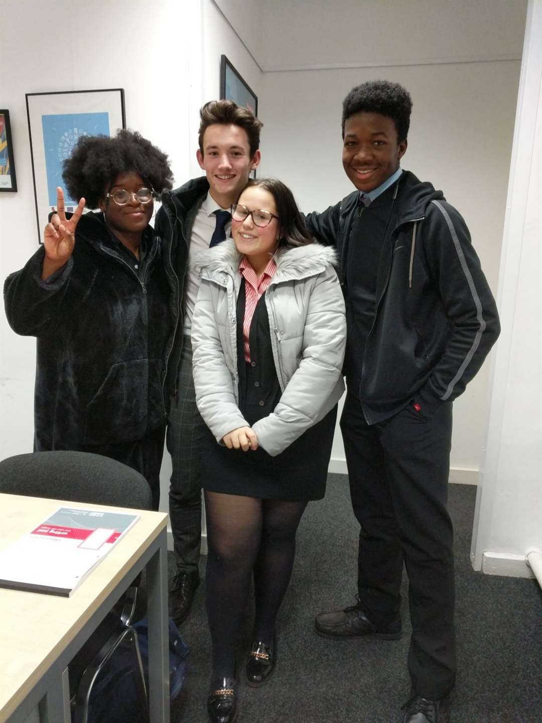 L/R: Podcasters Princess, Emma, Mason and Jamal (11049445)