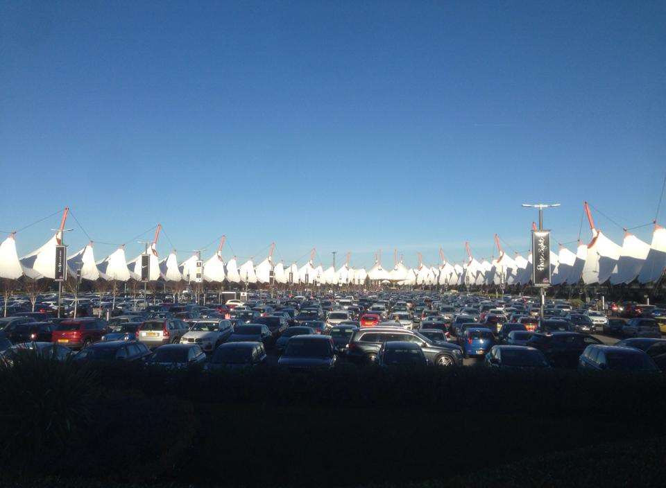 Black Friday traffic at the Ashford Designer Outlet. Credit: Dave Sussex.